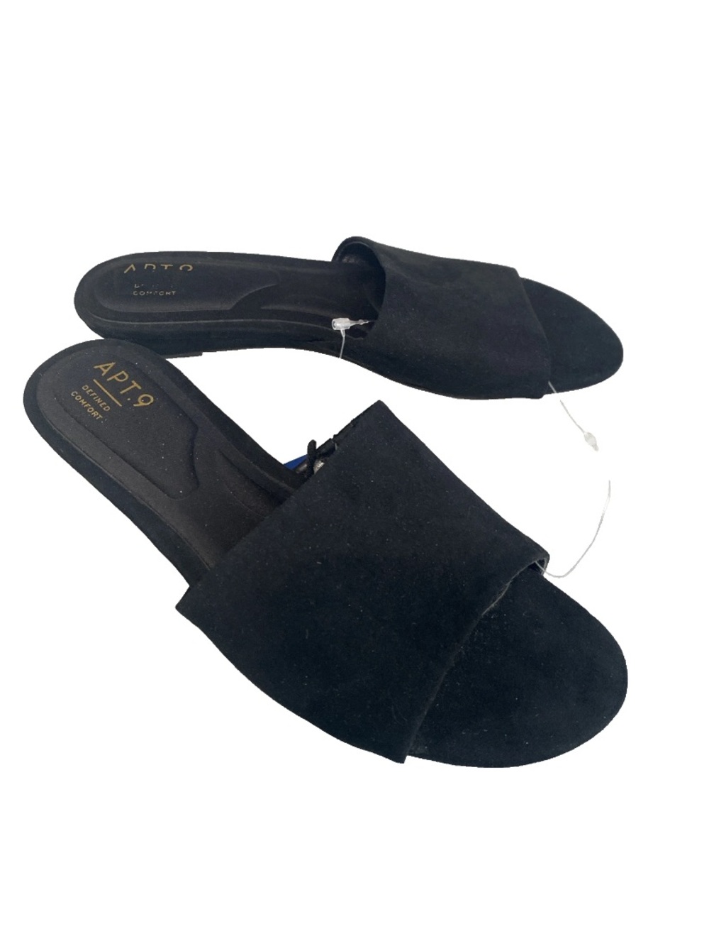 Apt. 9 Black Suede Slide Sandals Dress up Casual women’s NWT